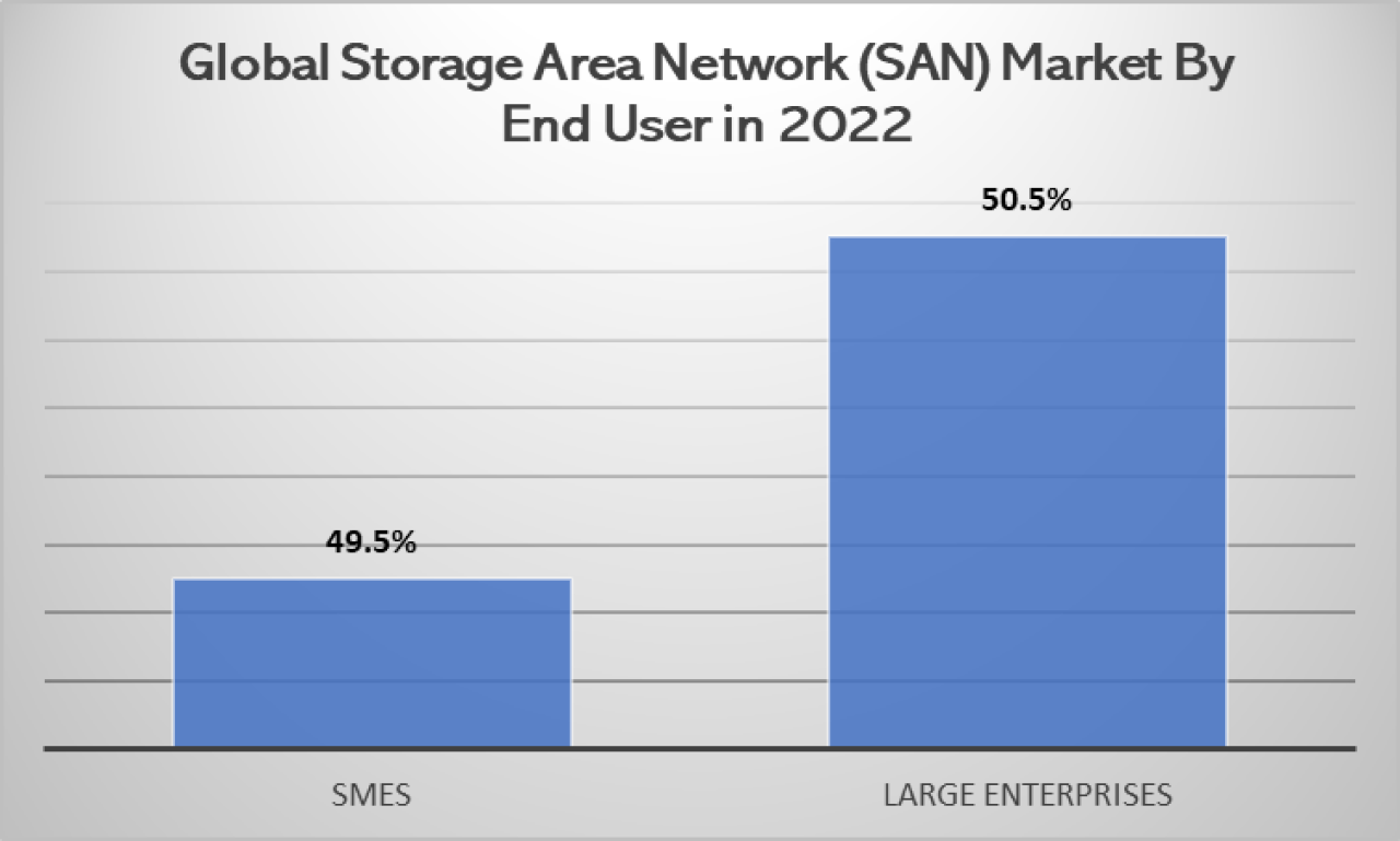SAN global storage market by end user in 2022.