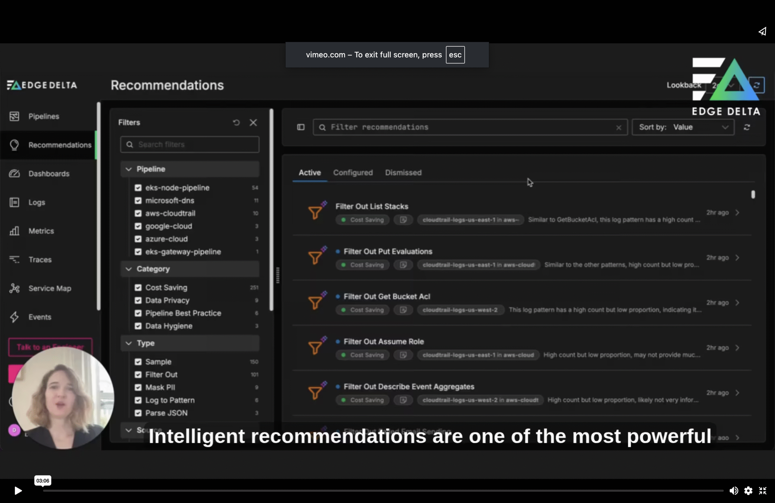 Optimize Data Streams with Edge Delta's Intelligent Recommendations Feed