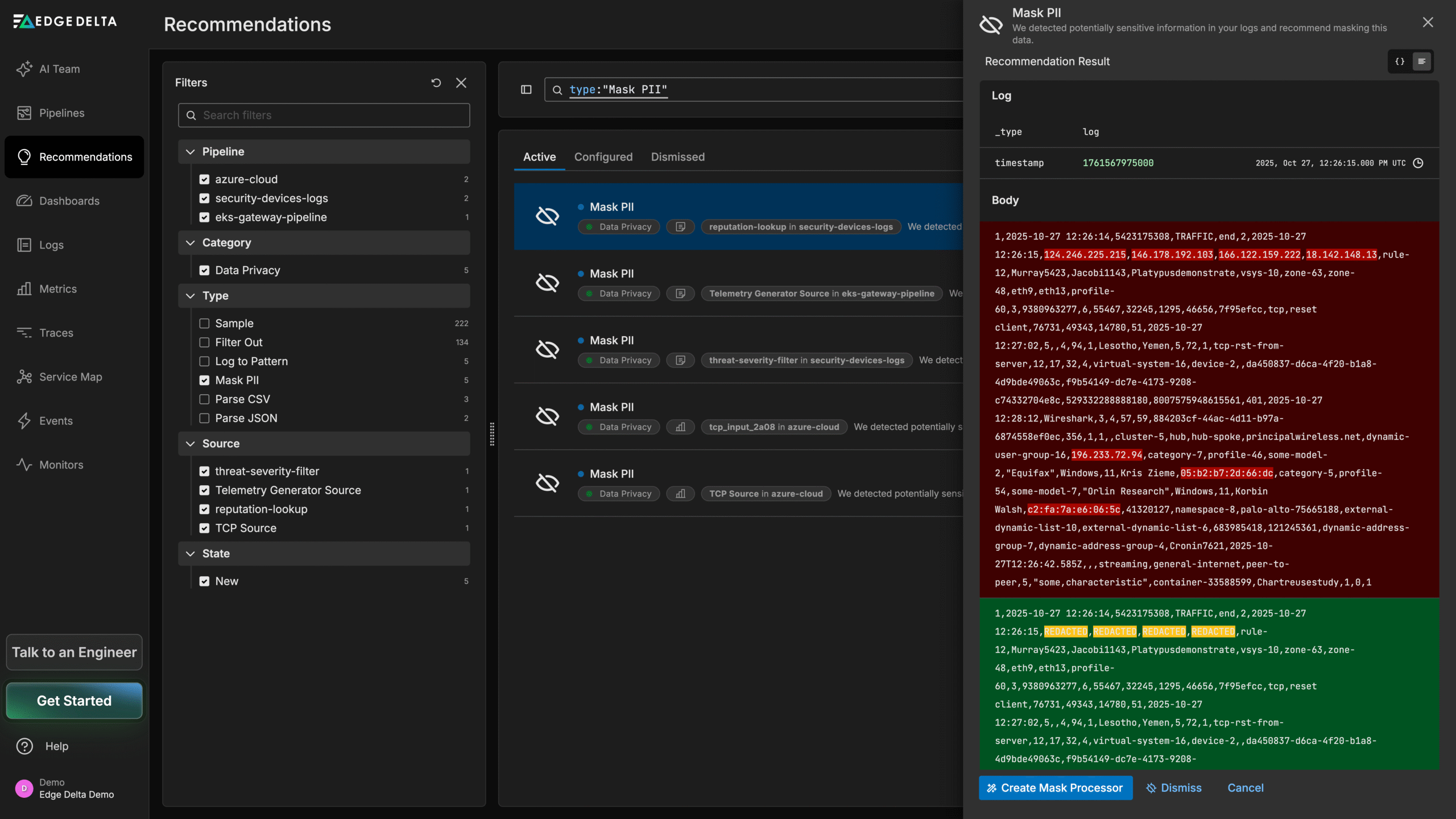 Dashboard screenshot