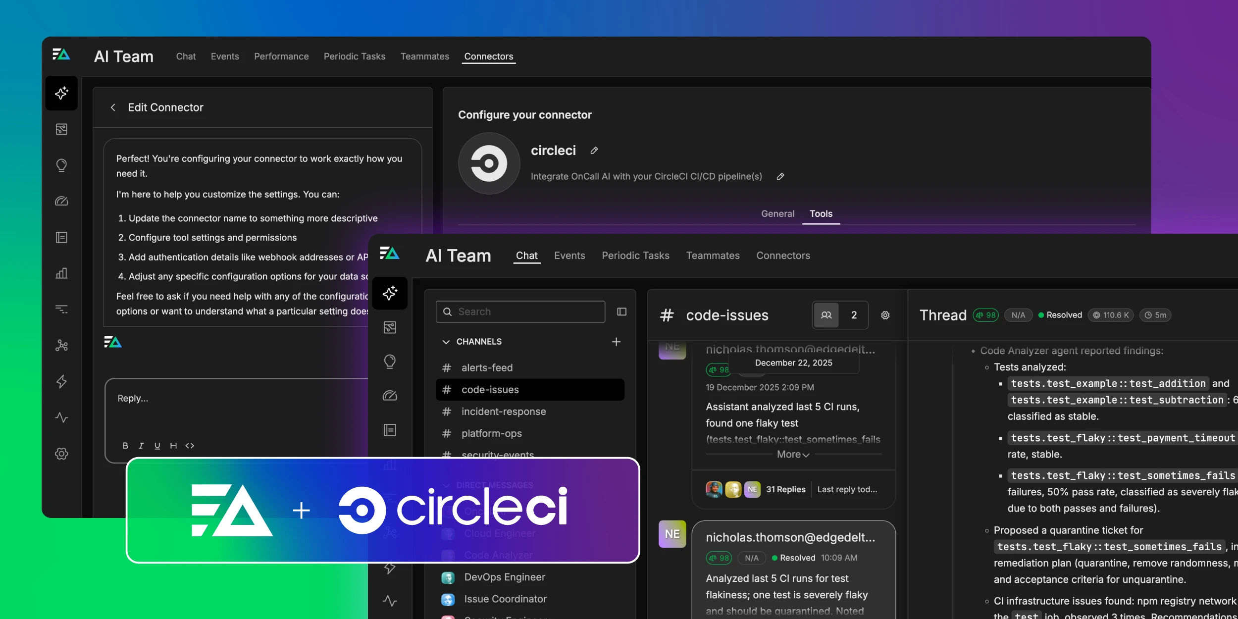 Automate CircleCI Monitoring and Triage with Edge Delta's AI Teammates