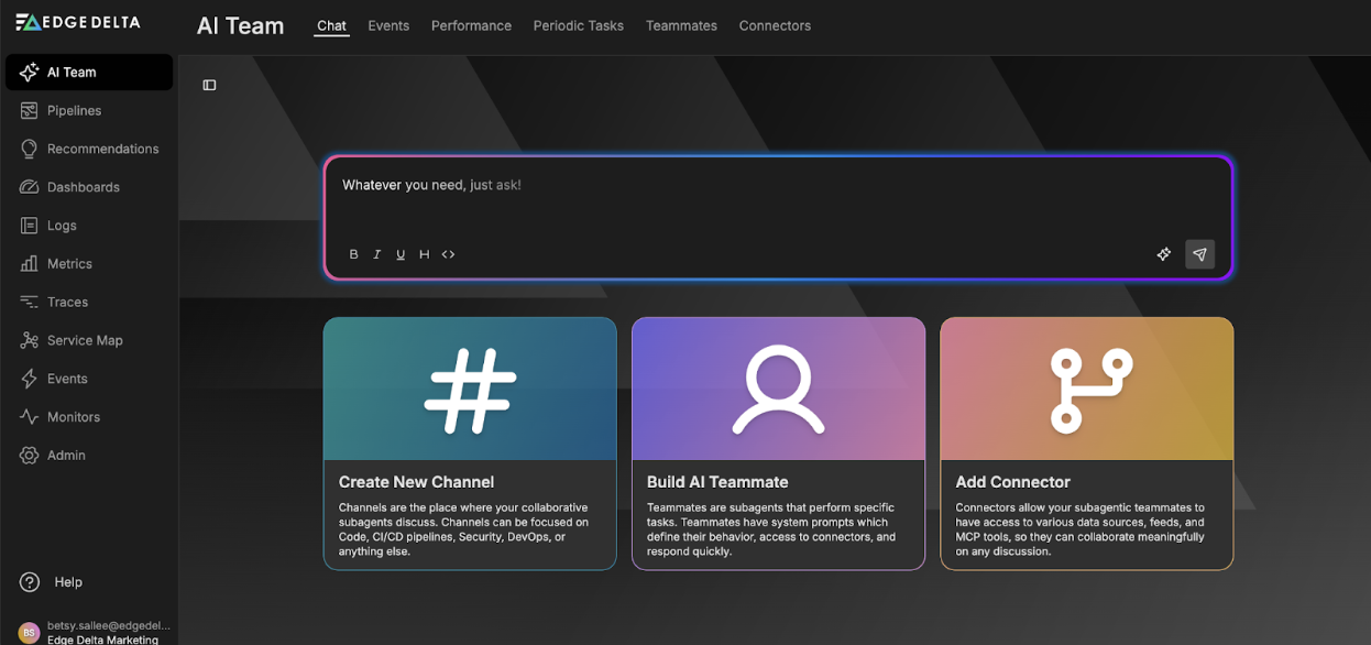 Edge Delta dashboard preview