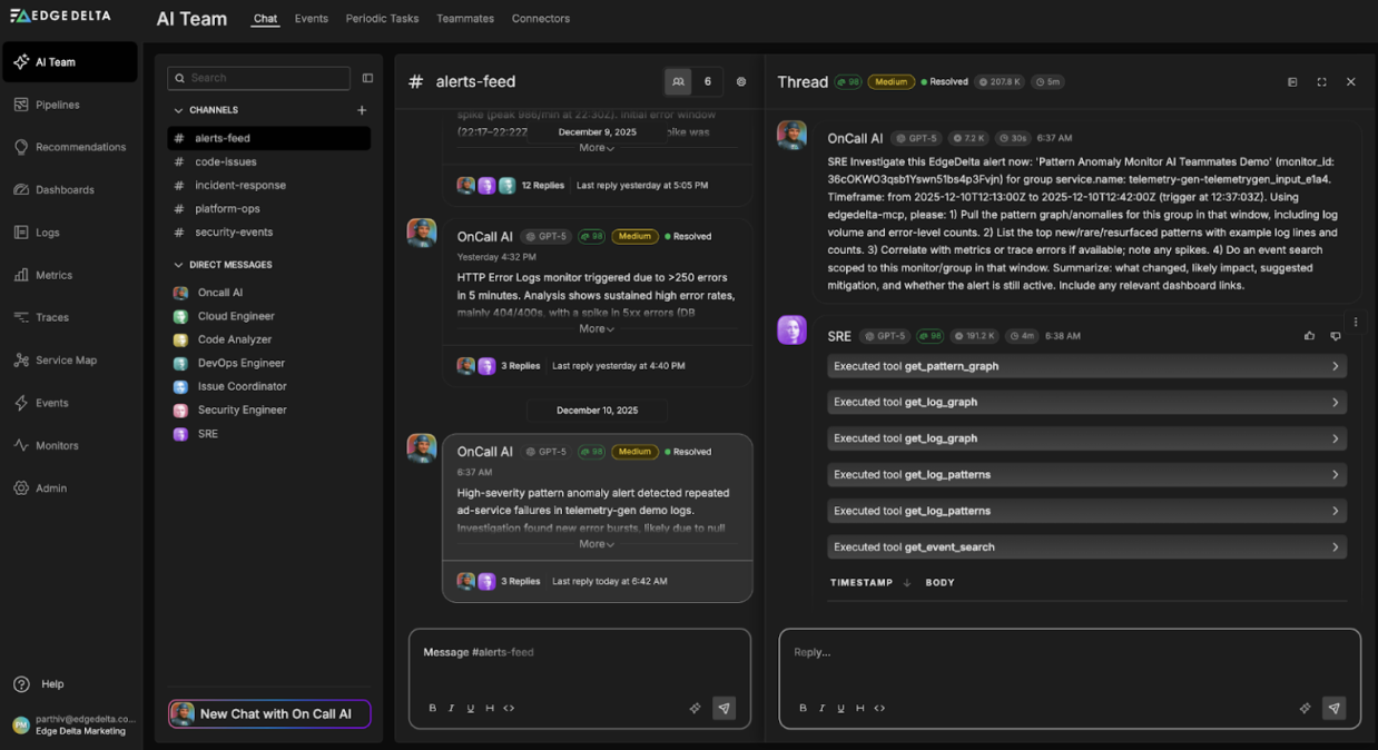 Edge Delta dashboard preview